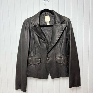 Diesel Vintage Dark‎ Brown- Black Leather Jacket Size L